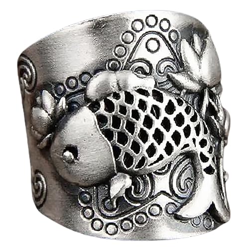 WOFASHPURET Verstellbarer Lotus Ring für Damen Retro Finger Ring Leicht Langlebig Partys Hochzeiten Besondere Anlässe Eleganter Schmuck für Frauen von WOFASHPURET