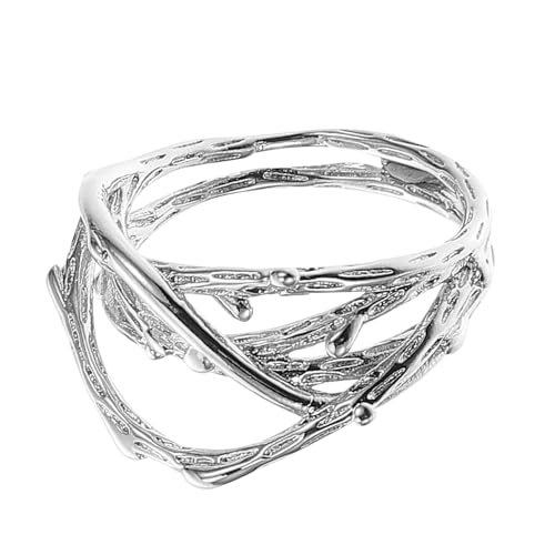 WOFASHPURET Verstellbarer Silberner Ring im Bambusdesign Offene Ringe für Damen Herren Leicht für Hochzeiten Besondere Anlässe von WOFASHPURET