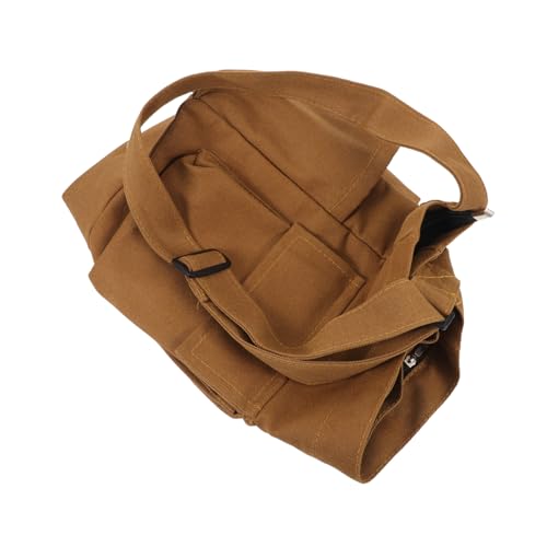 WOFASHPURET Vintage Canvas Crossbody Bag Damen Schultertasche Großes Fassungsvermögen Verstellbarer Riemen Komfortable Umhängetasche für Arbeit Uni Alltag Braun von WOFASHPURET