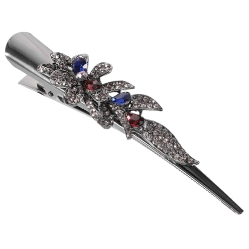 WOFASHPURET Vintage Große Metall Haarspange mit Funkelnden Strasssteinen Modisches Haarschmuck Accessoire für Damen Geeignet für Dünnes Haar Party und Cosplay Frisuren von WOFASHPURET