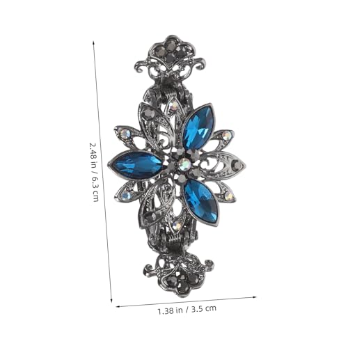 WOFASHPURET Vintage Haarklammer mit Funkelnden Strasssteinen und Blumen Stabile Legierung Rutschfestes Retro Haaraccessoire für Damen und Mädchen Eleganter Haarschmuck für Hochzeit und Alltag von WOFASHPURET