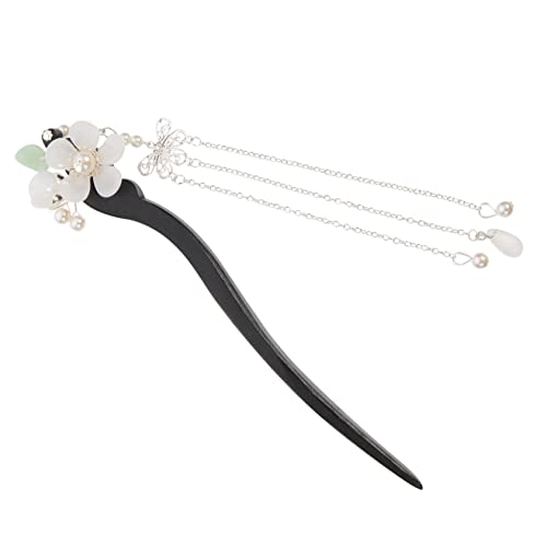 WOFASHPURET Vintage Holz Haarnadel Für Damen Chinesische Haaraccessoires Mit Kristallquasten Und Blumigem Design Für Hochsteckfrisuren Cosplay Und Besondere Anlässe von WOFASHPURET