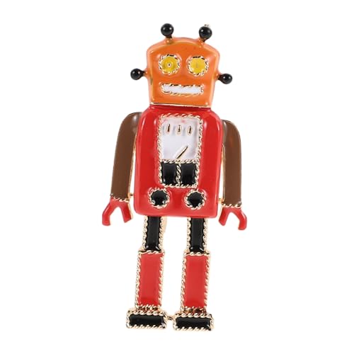 WOFASHPURET Vintage Robot Brosche für Männer Retro Anstecknadel Legierung Stilvolle Brosche für Anzüge und Jacken Ästhetisches Accessoire für Formelle Kleidung und Studententaschen von WOFASHPURET
