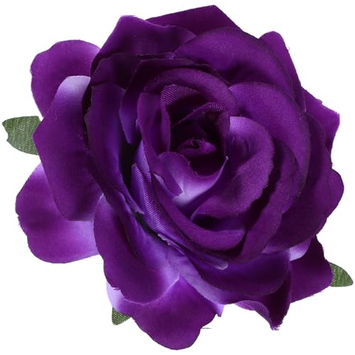 WOFASHPURET Vintage-Rosen-Haarspangen, Blumen-Haarnadel Zubehör Künstliche Blumen-Brosche-Haarnadeln Für Party Strand Mutter Hochzeit (Grape Purple) von WOFASHPURET