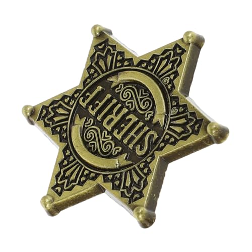 WOFASHPURET Vintage Sheriff stern Anstecknadel aus Legierung Sechseckige Gürtelschnalle Robustes Material Retro stil Modisches Memorial Day Accessoire für Cosplay und Party von WOFASHPURET