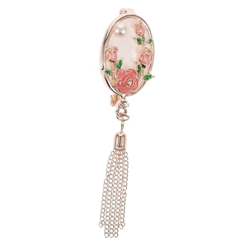 WOFASHPURET Vintage Tassel Brosche mit Chinesischem Ovalfächer und Strasssteinen Modebrosche für Damen Leicht und Bruchsicher Verzieren von Kleidung und Kleidern von WOFASHPURET