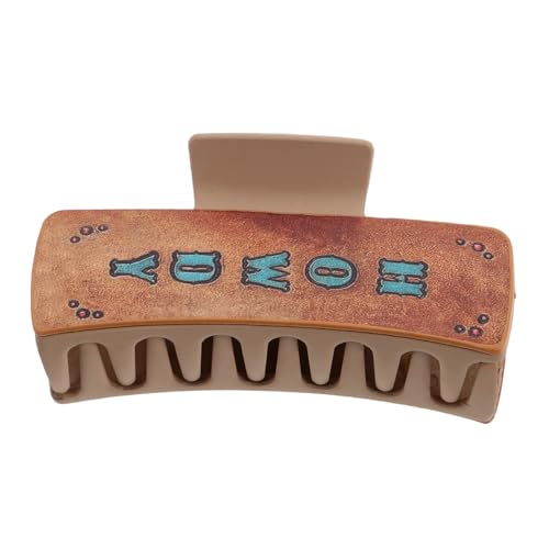 WOFASHPURET Vintage Western Haarspange Für Damen Große Krallenclip Mit Buchstabendesign Für Dichtes Haar Und Sommerfeste Langlebiger Haarschmuck Mit Haifischform von WOFASHPURET