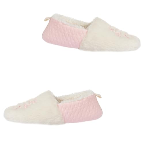 WOFASHPURET Warme Damen Hausschuhe Winter Baumwoll-pantoffeln Rutschfest Komfortabel Innenfutter Bequeme Sohle für Zuhause Herbst Winter Rosa von WOFASHPURET