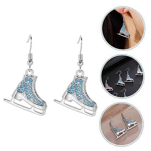 WOFASHPURET Wasserdichte Skating Ohrringe mit Funkelnden Strasssteinen Sportlicher Schmuck für Frauen Eiskunstlauf Ohrhänger Geeignet für Winter und Festliche Anlässe von WOFASHPURET