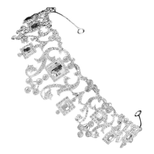 WOFASHPURET Wassersilberfarbene mit Funkelnden Kristallsteinen Handgefertigte Hochzeitsschmuck für Damen Eleganter Haarschmuck für Geburtstags und Partyoutfits von WOFASHPURET