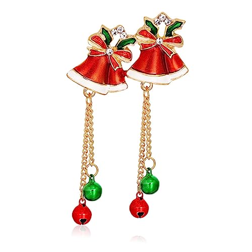 WOFASHPURET Weihnachtliche Brosche Rote Legierungs Anstecknadel mit Glitzer Kreativer Xmas Glocken Broschenpin für Kleidung Schal und Rucksack Dekorativer Modeschmuck für Festliche Anlässe von WOFASHPURET