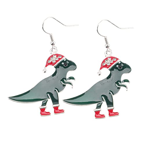 WOFASHPURET Weihnachtliche Dinosaurier Ohrringe Dangle Legierung Ohrschmuck Damen Modisch Elegant für Party Alltag WOFASHPURET Weihnachtliche Dinosaurier Ohrringe Dangle Legierung Ohrschmuck Damen Modisch Elegant für Party Alltag von WOFASHPURET