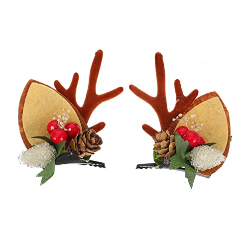 WOFASHPURET Weihnachtliche Haarspangen Rentier Geweih Design Weihnachts Haarklammern für Mädchen und Damen Festliche Haaraccessoires für Party Cosplay und Alltagsfrisuren von WOFASHPURET