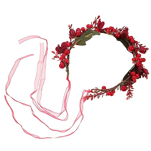 WOFASHPURET Weihnachtlicher Haarkranz mit Roten Beeren Verstellbares Braut Haarband für Hochzeit Festliches Party Haarreif Komfortabler Haarschmuck für Damen Romantisches Xmas Accessoire von WOFASHPURET