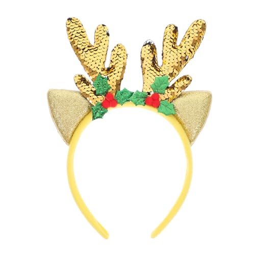 WOFASHPURET Weihnachtlicher Rentiergeweih Haarreif mit Elchohren Leichter Langlebiger Xmas Haarschmuck für Damen und Festliche Weihnachts oder Osterfeiern Zufällige Farbe von WOFASHPURET