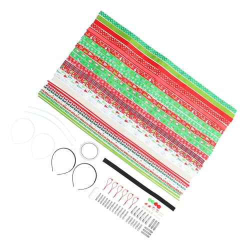 WOFASHPURET Weihnachtliches DIY Haarschleifen mit Haarclip und Schleifenband Bastelmaterial für Haarspangen und Haarreifen Vielseitiges Schmuckband für Festtagsdeko und Geschenkverpackung von WOFASHPURET