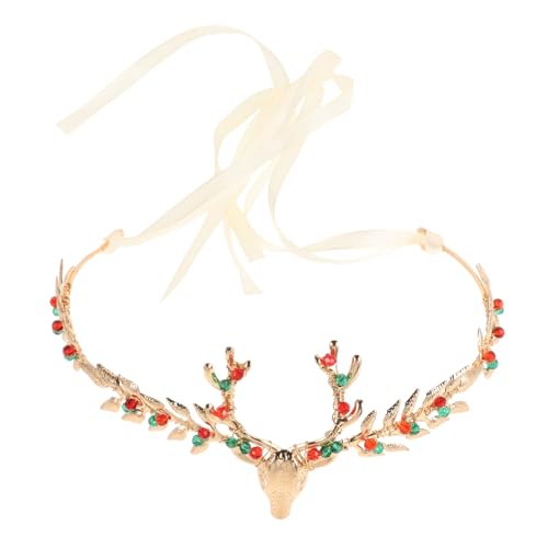 WOFASHPURET Weihnachts Stirnband Damen Geweih Design mit Strasskronendekor Eleganter Haarschmuck für Festliche Partys und Weihnachten Modisches Haarreifen Accessoire von WOFASHPURET