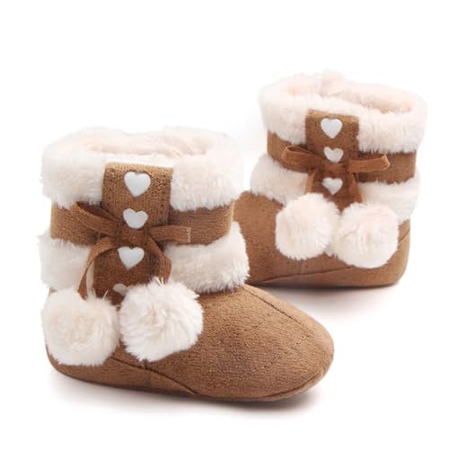 WOFASHPURET Winter Bowknot Boots Warm Cotton Prewalker Weiche Sohlen Junge Mädchen Winterschuhe Atmungsaktiv Hautfreundlich Unisex Weihnachtsstiefel von WOFASHPURET