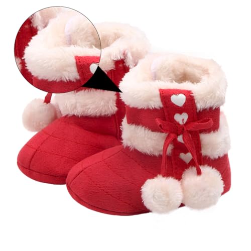 WOFASHPURET Winter Prewalker Babyschuhe mit Schleifenmuster Warme Atmungsaktive Neugeborenen-booties für Kleinkinder Weiche Hautfreundliche Winterschuhe Rutschfest und Dehnbar für Kalte Tage von WOFASHPURET