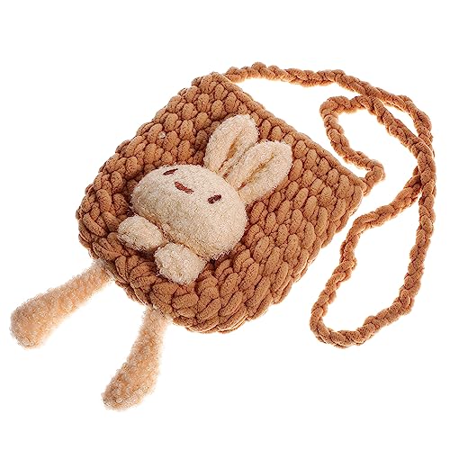 WOFASHPURET Hasentasche Für Mädchen Aus Polyester Kaninchen-Design Gewebtem Wolle-Muster Umhängetasche Für Reisen Einkaufen Als Geschenk von WOFASHPURET