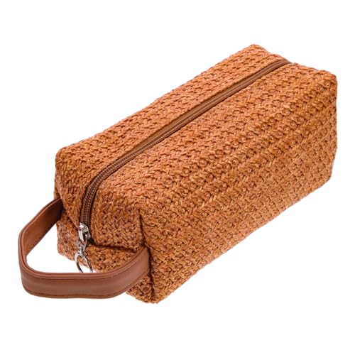 WOFASHPURET Woven Kosmetiktasche Mit Großem Fassungsvermögen Tragbarer Reise-Make-up Organizer Für Kosmetik Lippenstift Und Persönliche Gegenstände Mit Robustem Reißverschluss von WOFASHPURET
