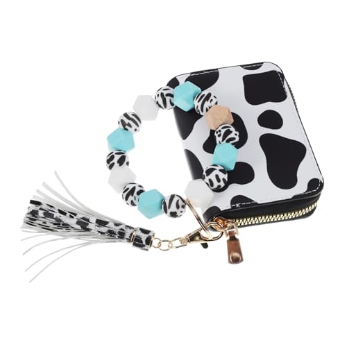 WOFASHPURET Wrist Keychain Wallet mit Kuhmuster Elegantes Kartenetui und Schlüsselhalter für Damen Langlebig PU Leicht und Praktisch für Täglichen Gebrauch von WOFASHPURET