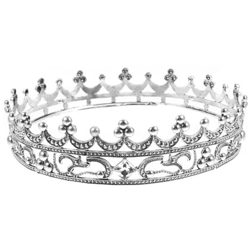 WOFASHPURET barocke Krone Metallkrone Vintage Herrenkrone Kreiskrone diadem dvd the crown Kleidung Retro-Krone Krone für erwachsene Männer einfach Requisiten Säule Kopfbedeckung Mann schmücken von WOFASHPURET