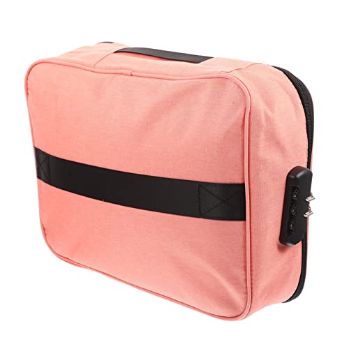 WOFASHPURET feuerfeste Aufbewahrungsbox Aktentasche Paketdatei Taschen Lagerung wiederverwendbar büroorganizer unterlagen Organizer Aktenkoffer Zertifikatsorganisator Aluminiumlegierung Rosa von WOFASHPURET