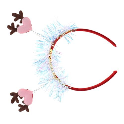 WOFASHPURET Geweih Haarreifen Weihnachts Stirnband Herz Geweih Band Glitzerndes Elchgeweih Stirnband Weihnachts Haarband Für Party von WOFASHPURET