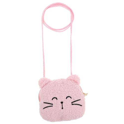 WOFASHPURET Kleine Tier-geldbörse Mit Katzenmotiv Süße Umhängetasche Für Kleinkinder Bezaubernde Plüsch-geldbörse Praktische Münzbörse Entzückende Schultertasche Für Mädchen von WOFASHPURET