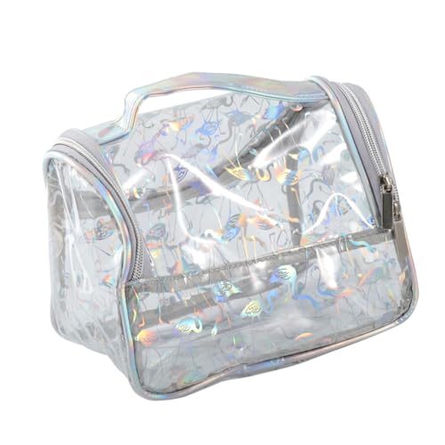 WOFASHPURET wasserdichte PVC Kosmetiktasche Transparent Große Kapazität Reise Kulturbeutel Makeup Organizer Damen Flamingo Muster Toilettenartikel Aufbewahrung Tasche von WOFASHPURET