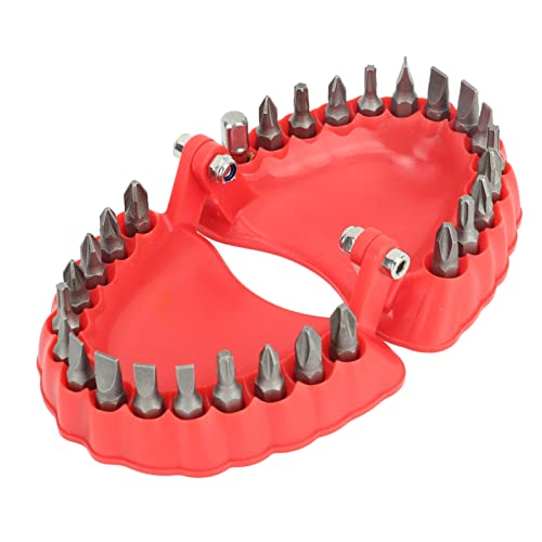 28 Löcher Denture Bohrer Bithalter, 3D -Skulptur Metall Plastikbohrer Bit Organizer, Desktop -Dekorprothesenschraubendreher -Organizer mit leichtem Zugang für Schraubendreherbits (Mit Bits) von WOHPNLE