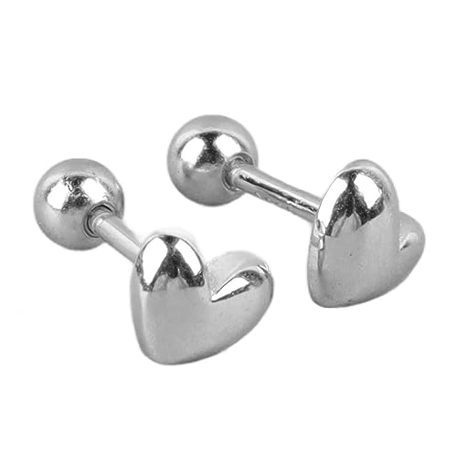 Herzförmige Ohrohroelenstollen, 925 Sterling Silber platin -herzförmige Bolzenohrringe elegante und vielseitige Damenohrohrohrschstene für tägliche Arbeiten Dating Party Kee von WOHPNLE