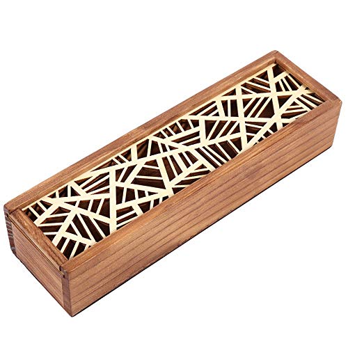 WOHPNLE Holzstiftkoffer, langlebige Desktop -Bleistiftbox Stilvolle Holzstiftkiste mit einzigartiger Design -Schafsbox für Schule, Büro und Haushaltsaufbewahrung (Geometrischer Patchtyp) von WOHPNLE
