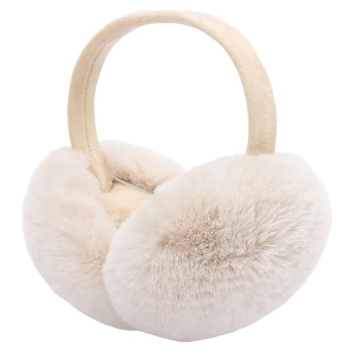 Winter Ohrenwärmer, Winter Ohrenschützer Faltbare Abnehmbar Waschbar Plüsch Ohrenschützer warme Kälteschutz Kalte Winterzubehör Outdoor Ohrenmuscheln (Beige Yellow, Einheitsgröße) von WOIRROIP