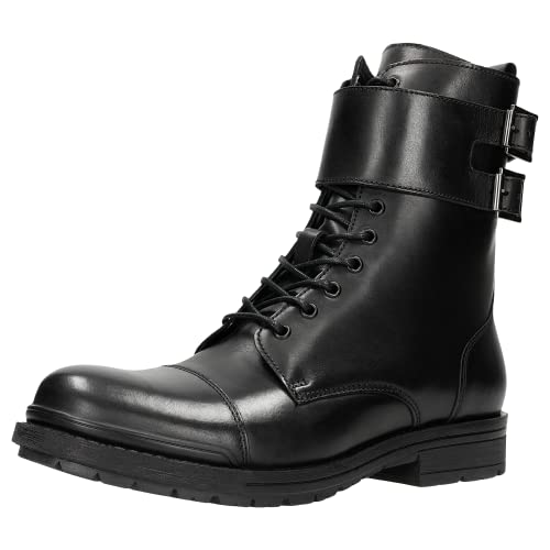 WOJAS - Biker Boots | Schnürstiefeletten | Stiefeletten für Herren | Winterstiefel | Schuhe aus Leder| Schwarz 24034-51 - Gr. 42 von WOJAS