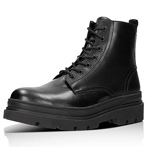 WOJAS - Biker Boots für Herren I Auf Dicker Sohle I Für die Herbstsaison I Aus Glattleder I Hoher Schaft I 3 cm - 4,5 cm Hohen Sohle I 24039-51 - Schwarz, Gr.40 von WOJAS