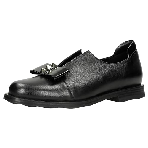 WOJAS - Damen Halbschuhe, mit Auffälligem Detail, zum Hineinschlüpfen, Traditionellen Schnitt, Praktisch und Bequem, 46252-51 - Schwarz, Gr. 38 von WOJAS