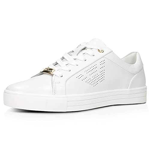 WOJAS - Damen Halbschuhe/Licor Leder/Bequeme Sneakers/mit einem Perforierten Logo / 46084-59 - Weiß, Größe 38 von WOJAS