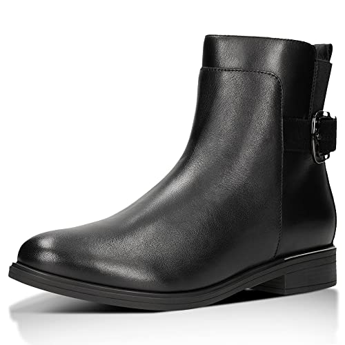 WOJAS - Damen Stiefeletten I Mit Schafsfell Gewärmt I Minimalistisches Design I Für Wintertage I Aus Obermaterial Leder und Velours I Sohle 1 cm - 3 cm Hoch I 55059-71 - Schwarz, Gr.38 von WOJAS