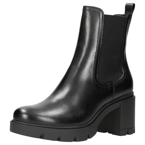 WOJAS - Damenstiefeletten | Stiefeletten aus Leder | Elegante Damenschuhe | Schuhe mit Absatz | Ideal für Winter | Schwarz 55109-51 - Gr. 39 von WOJAS