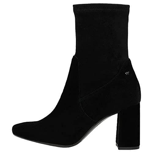 WOJAS - Damenstiefeletten | Stiefeletten aus Veloursleder | elegante Damenschuhe | Schuhe mit Absatz | Ideal für Herbst | Schwarz 5501561 Gr 37 von WOJAS