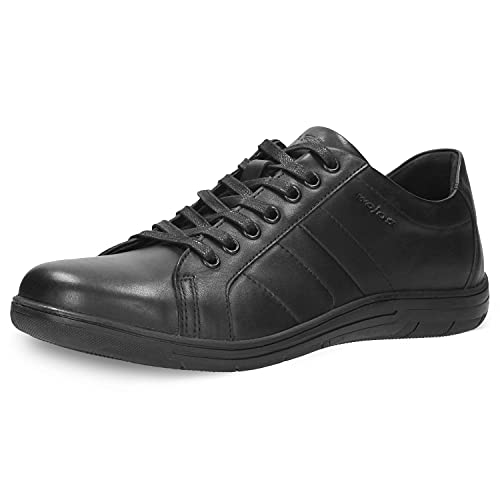 WOJAS Herren Halbschuhe – Herrenhalbschuhe Schuhe Sneaker Herrenschuhe Leder Glattleder Turnschuhe – schwarz, 9080-51, Gr. 44 von WOJAS