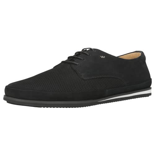 WOJAS - Herren Halbschuhe I Nubuk Leder I Perfekt für Sommer I Lässiger Kleidungsstil I Weiches Futter I 10112-21 - Schwarz, Gr. 41 von WOJAS