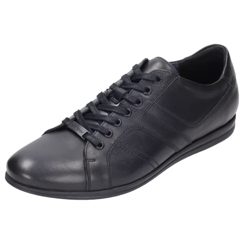 WOJAS Herren Halbschuhe – Schuhe Sneaker Herrenschuhe Leder Glattleder Turnschuhe Herrenhalbschuhe – schwarz, 8075-51, Gr. 49 von WOJAS