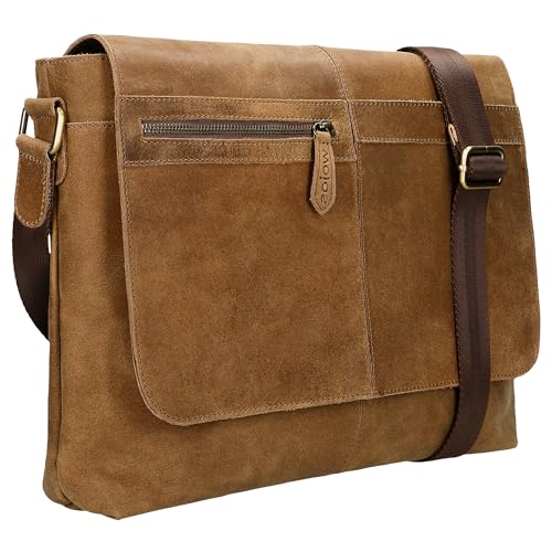 WOJAS - Herren Tasche, aus Geöltem Crazy Horse Leder, Verfügt Über eine Reihe von Brauchbaren, Verarbeitungspräzision, Funktionalität und Design, 80356-92 - Braun von WOJAS