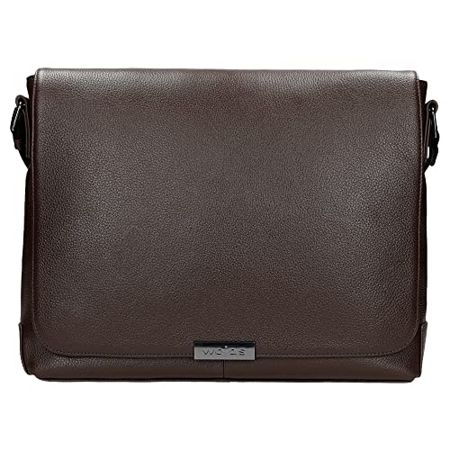 WOJAS - Herren Tasche I aus Glattleder I Geräumiges Fach für Dokumente I Metallverschluss an der Klappe I mit dem Dekorativen Logo I Eleganten Schnitt I 38 x 28 x 9 cm I 80149-52 - Braun von WOJAS