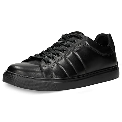 WOJAS Herren Turnschuhe – Schuhe Sneaker Herrenschuhe Leder Glattleder Halbschuhe Herrenhalbschuhe – schwarz, 10046-51, Gr. 40 von WOJAS