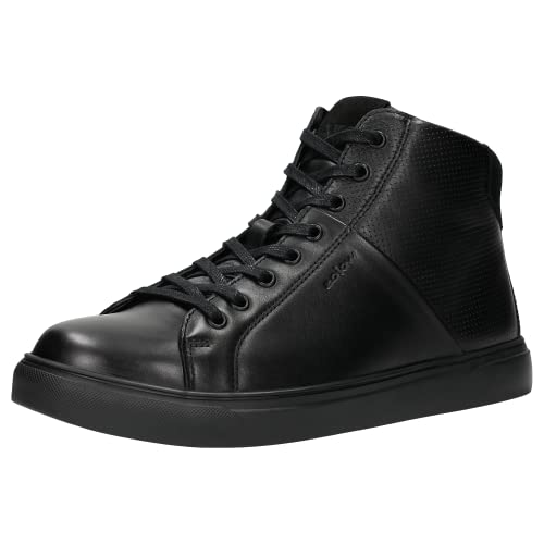 WOJAS Herren Turnschuhe – Sneaker Herrenhalbschuhe Schuhe Halbschuhe Herrenschuhe Leder Glattleder Nubuk Hoher Schaft – Schwarz, 24014-71, Gr. 40 von WOJAS