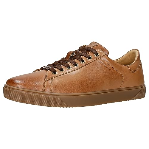 WOJAS - Herren Turnschuhe aus Glattleder, Lederfutter, Elegante Freizeit Schuhe, 10170-53 - Hellbraun, Gr. 45 von WOJAS